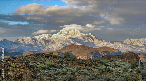 Scenic view of Four Peaks in Mazatzal Range, Arizona photo