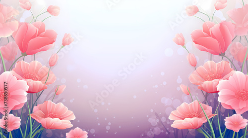 Flower frame with decorative flowers, decorative flower background pattern, floral border background © jiejie