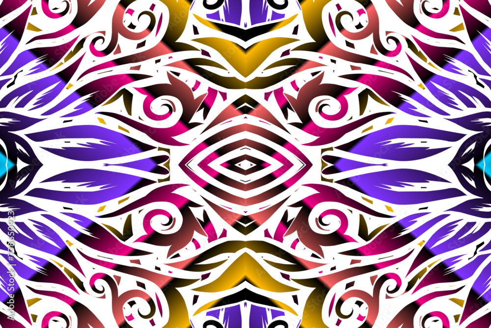Fototapeta premium Beautiful abstract design of batik ethnic dayak borneo pattern 