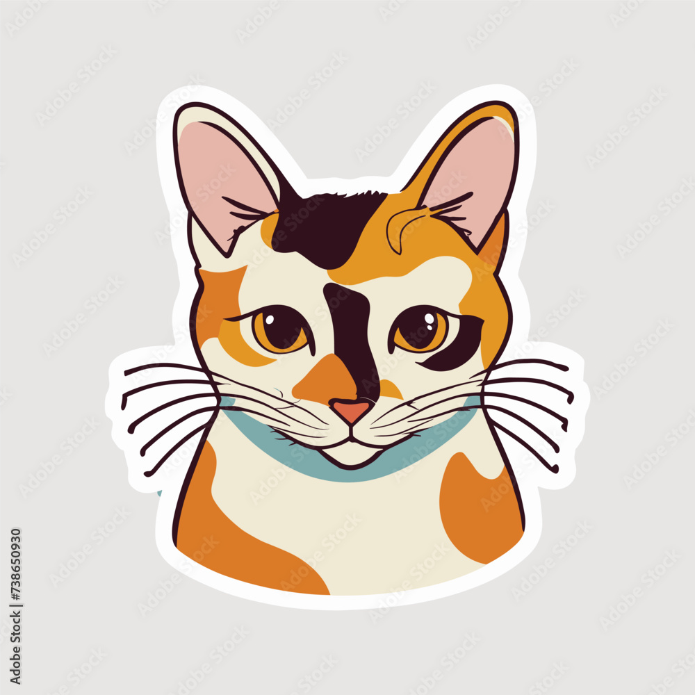 cute cat head cartoon vector on white background
cute cat head cartoon vector on white background