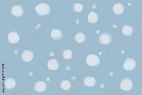 手書き風の雪模様の背景 横