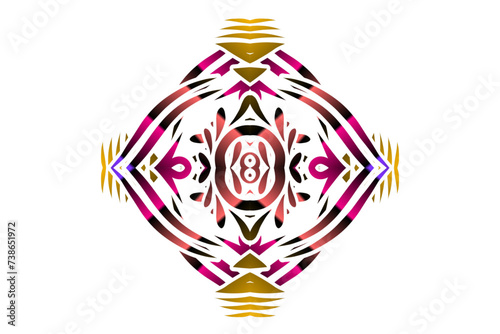 Beautiful abstract design of batik ethnic dayak borneo pattern 