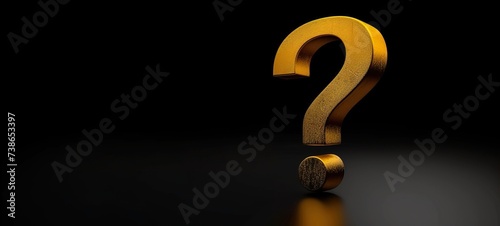 question mark on black background