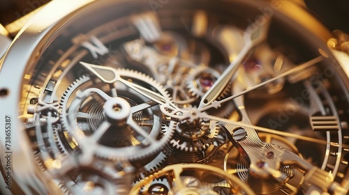 Beautiful and detailed internal structure of a watch