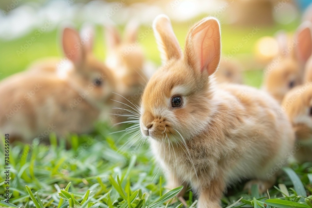 Fototapeta premium rabbit on grass