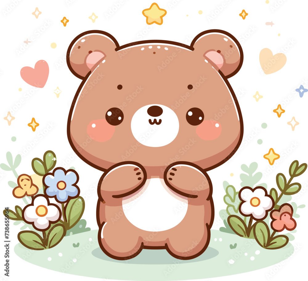cute bear cartoon vector on white background
cute bear cartoon vector on white background