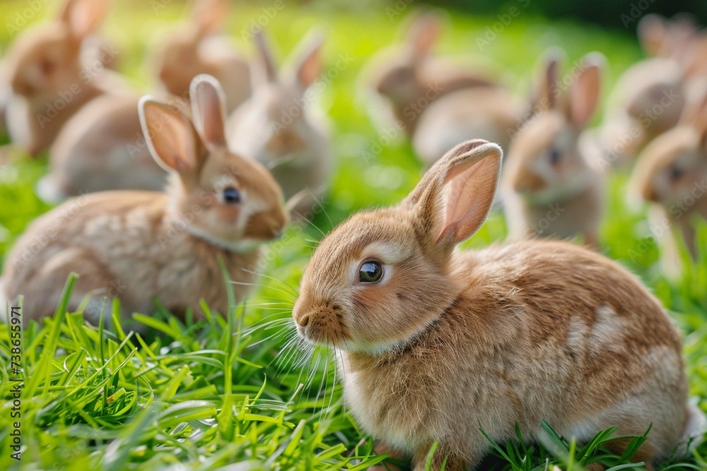 Fototapeta premium rabbit on the grass