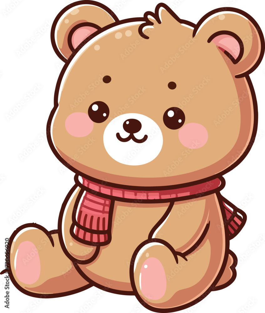 cute bear cartoon vector on white background
