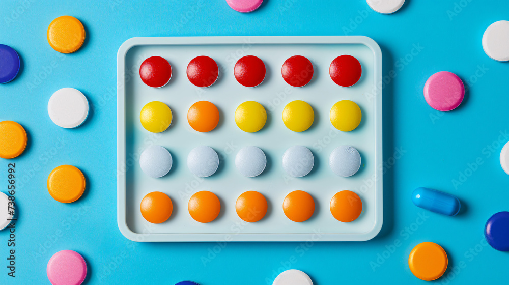 Colorful antibiotic capsule