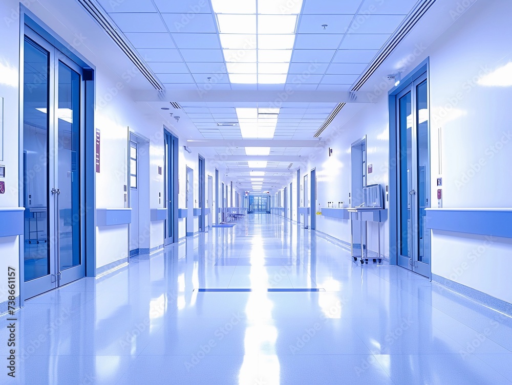 Obraz premium Pristine Hospital Corridor