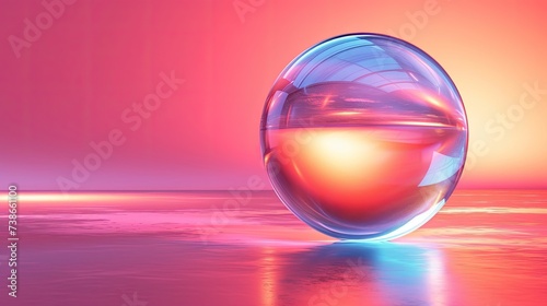 Glass Ball Floating on Body of Water