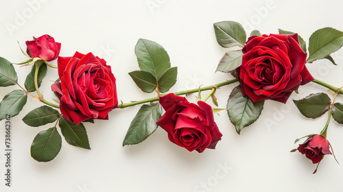 Red roses on isolated background