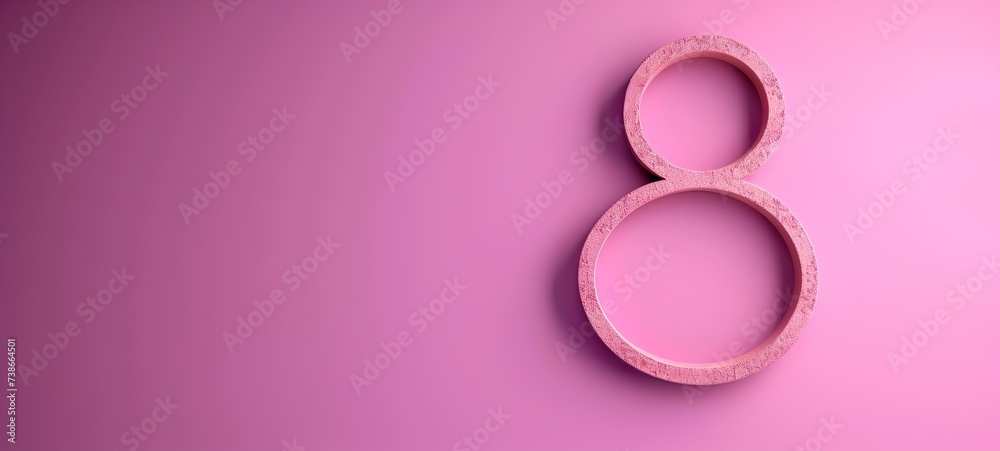 Obraz premium number 8 pink background