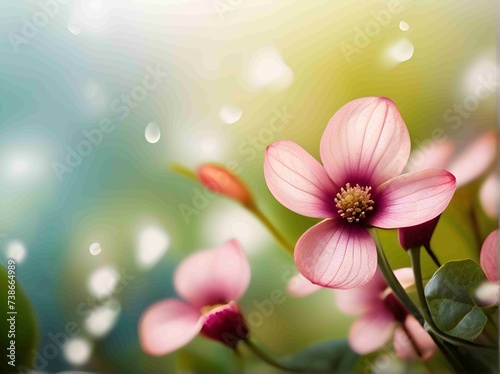 Beautiful Different Colour Flower Close Shot  Snow  Water Drop Colour Background  Generative Ai