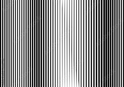 Monochrome vertical halftone gradient stripes background. Coming from thin to thick. Abstract geometric pattern with parallel lines for design and decoration. photo