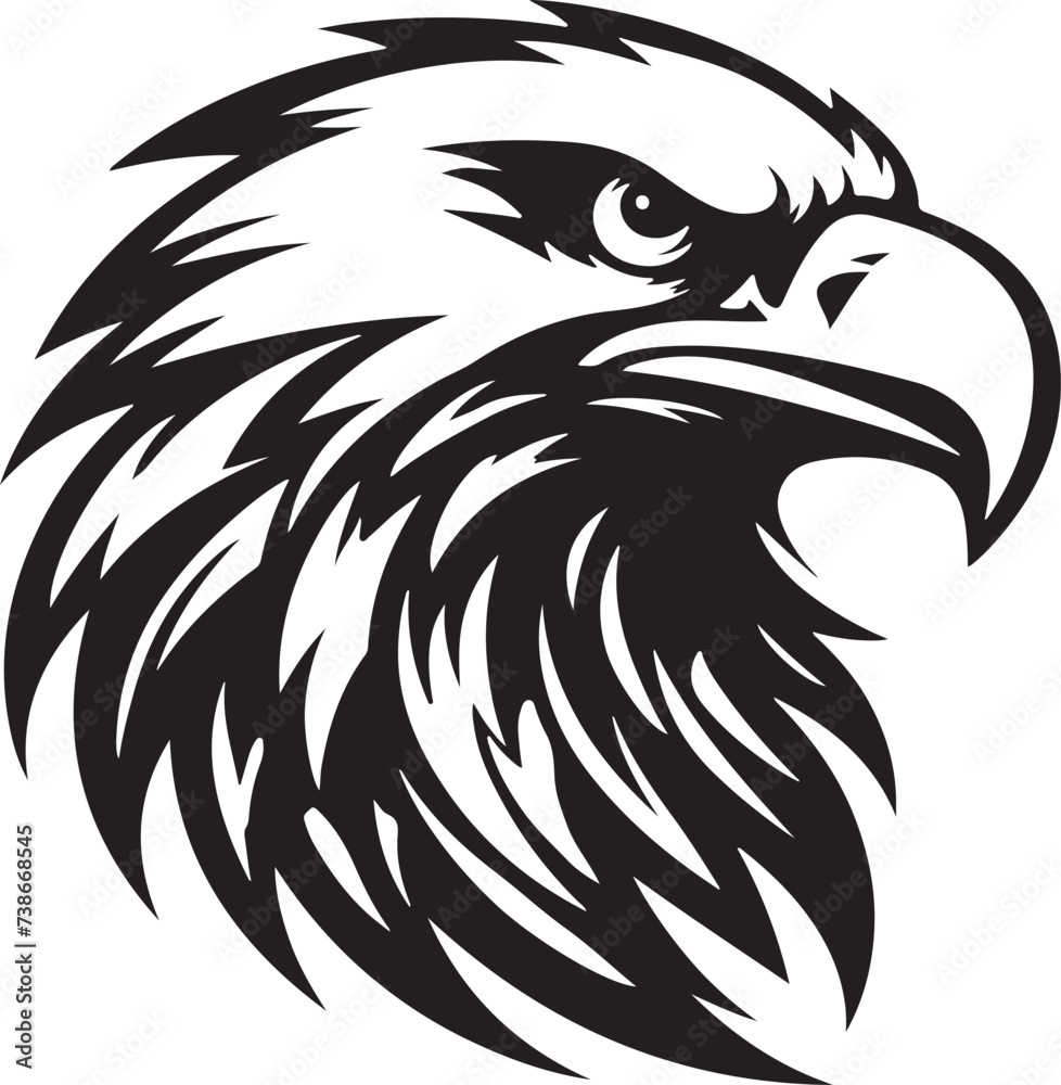 Obraz premium Best Eagle Head vector, Silhouette, illustration. 