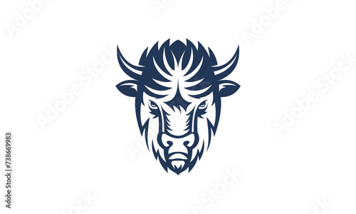 vector of bison animal logo