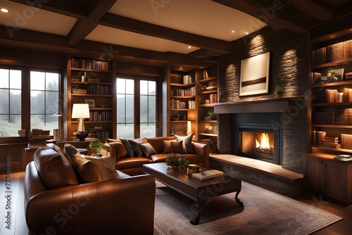 Bookshelf  fireplace