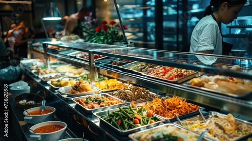 Fresh Salad Bar Selection in Self Service Dining Room