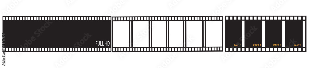 Film strip collection. Vector Isolate on white background.