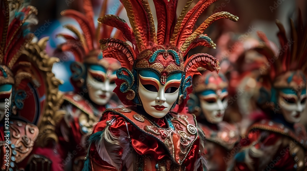 Colorful carnival masks in Venice. Carnival.