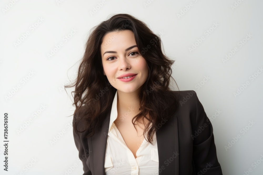 portrait of beautiful young business woman in black suit looking at camera portrait of beautiful young business woman in black suit looking at camera