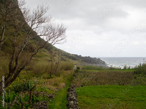 Down by the sea at Fajã de Lopo Vaz, Terceira Island photo