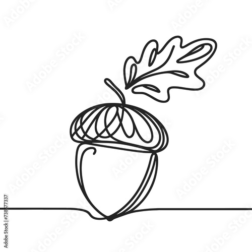 Acorn in a line drawing style