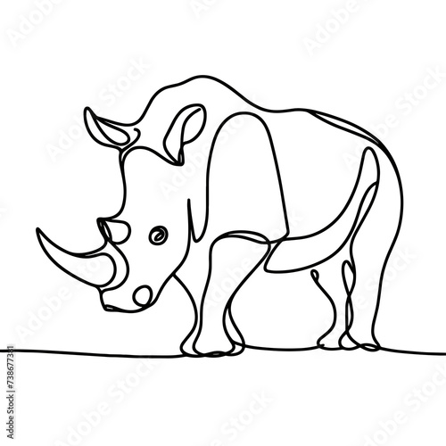 Rhinoceros in line drawing style
