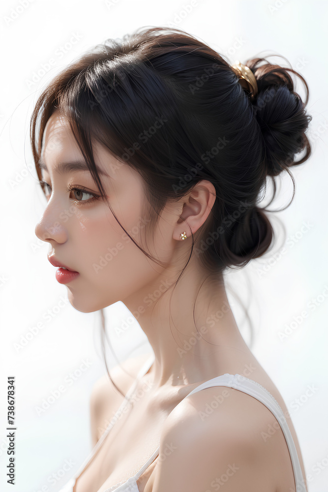 Gorgeous Asian Young Female Model - Fashion or Cosmetics Model - Surreal Beauty with Perfect Fine Features - Beautiful Smooth Hair Gorgeous Asian Young Female Model - Fashion or Cosmetics Model - Surreal Beauty with Perfect Fine Features - Beautiful Smooth Hair