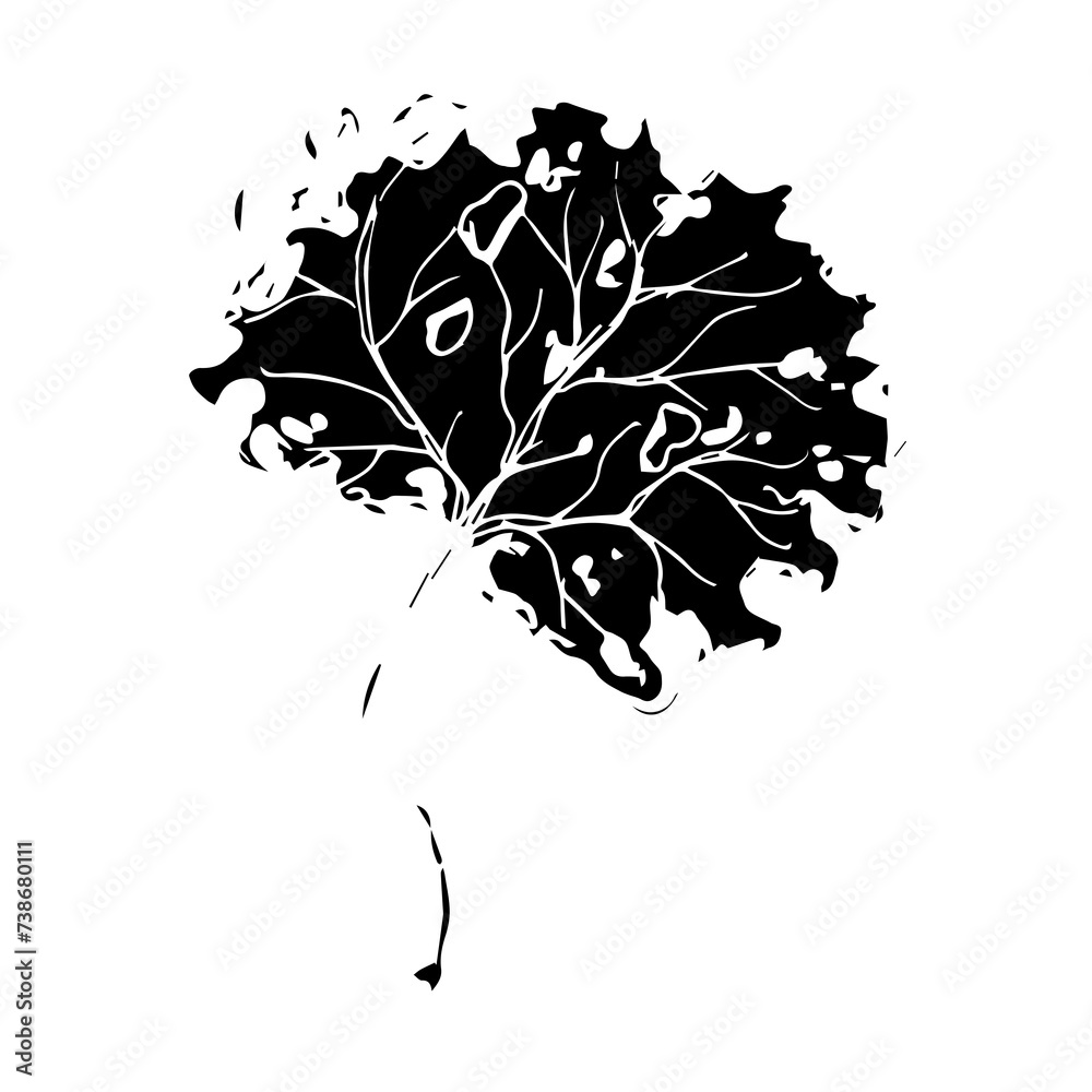 Naklejka premium Hand drawn black leaves. Vintage leaf, great design for any purposes.