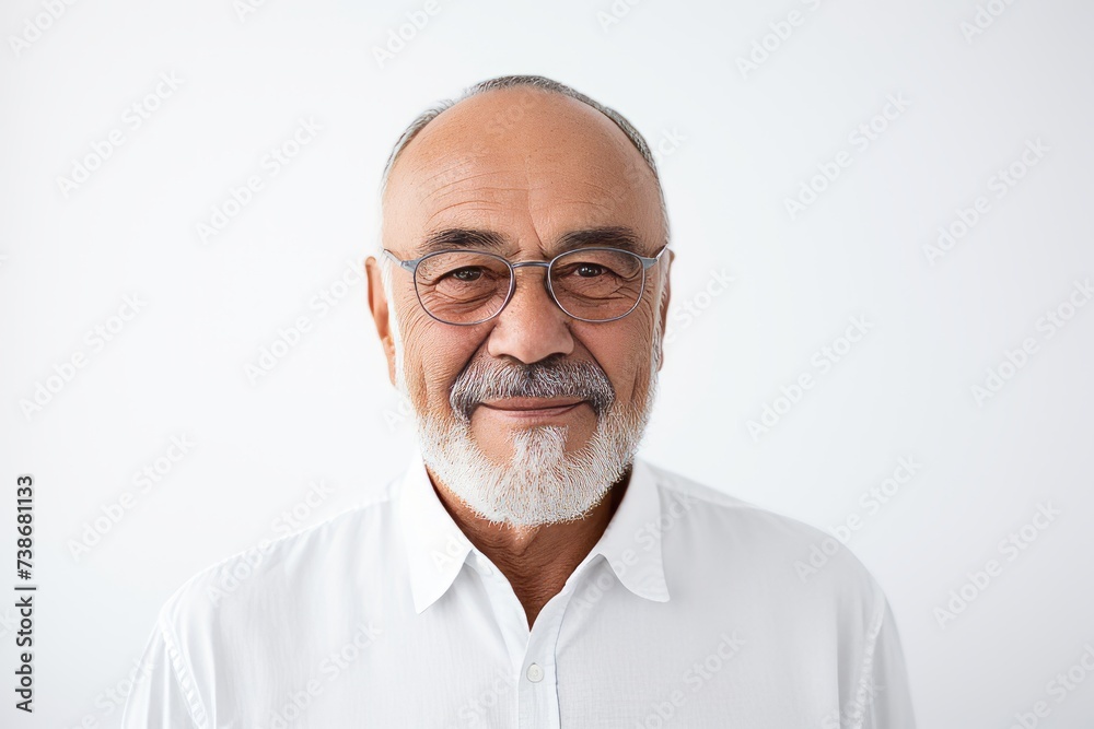 Portrait of a smiling senior man wearing glasses. Isolated on white background. Portrait of a smiling senior man wearing glasses. Isolated on white background.
