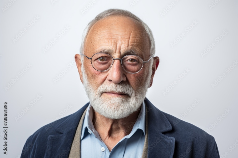 Portrait of a senior man with grey beard and eyeglasses Portrait of a senior man with grey beard and eyeglasses