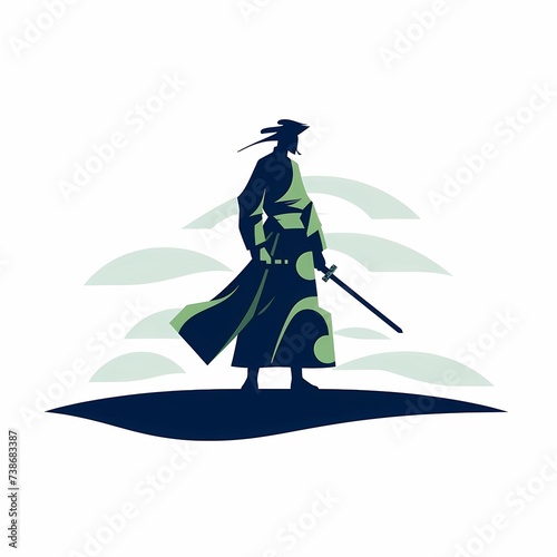 background painting with the image of a samurai