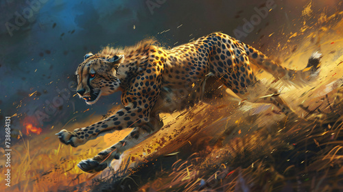 running cheetah