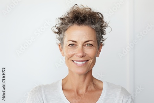Beautiful mature woman smiling at the camera. Portrait of a happy mature woman looking at the camera.