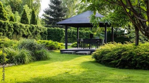 Contemporary Gazebo with Minimalistic Design and Clean Lines AI Generated.