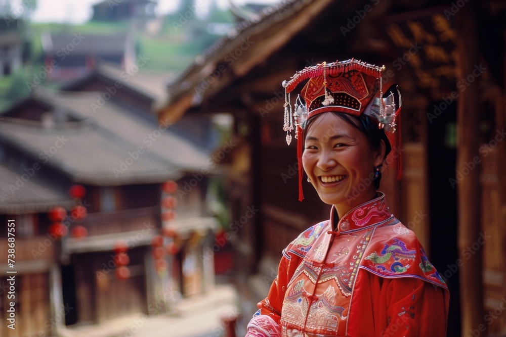 Fototapeta premium chinese woman in traditional costume