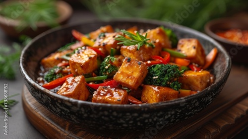 Vegetarian Stir-Fry: A colorful stir-fry with a variety of fresh vegetables, tofu, and a flavorful sauce.