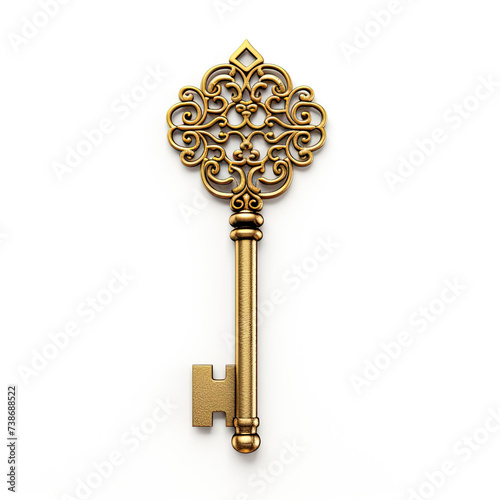 Golden key. isolated on white background