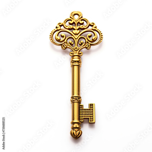 Golden key. isolated on white background