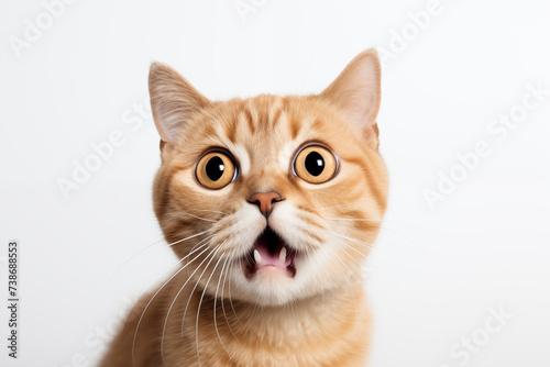 Funny cats funny and curious kitten posing for photo with surprised face pet cat © franck