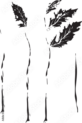 Vintage rowan, great design for any purposes. Hand drawn black illustration.