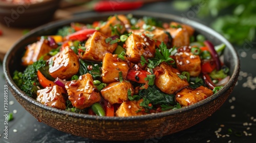 Vegetarian Stir-Fry: A colorful stir-fry with a variety of fresh vegetables, tofu, and a flavorful sauce.