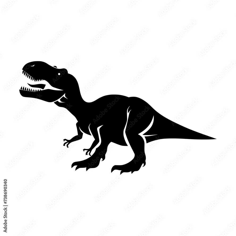 T-Rex black icon on white background.