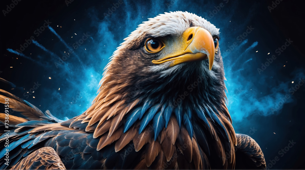 Fototapeta premium Close up of fantastic beautiful eagle. AI generated