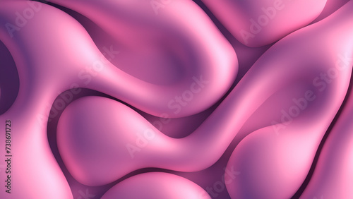 Beautiful Abstract 3D Background with Smooth Silky Shapes purple and violet colors