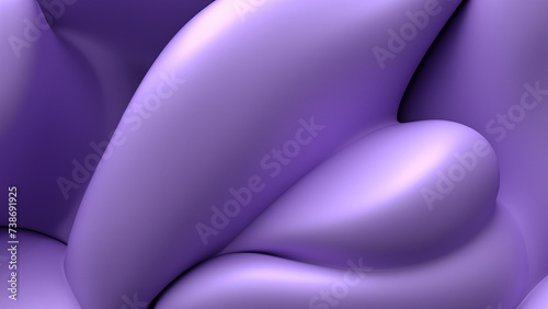 Beautiful Abstract 3D Background with Smooth Silky Shapes purple and violet colors