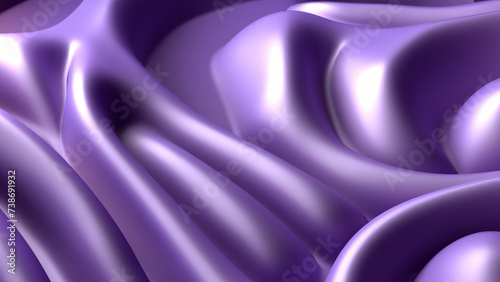 Beautiful Abstract 3D Background with Smooth Silky Shapes purple and violet colors