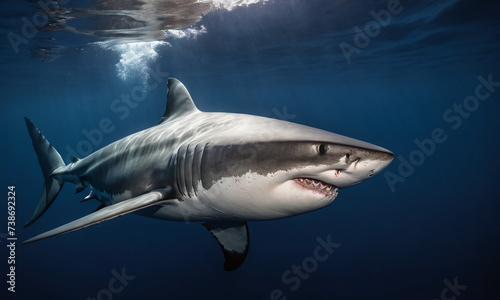 great white shark in the sea